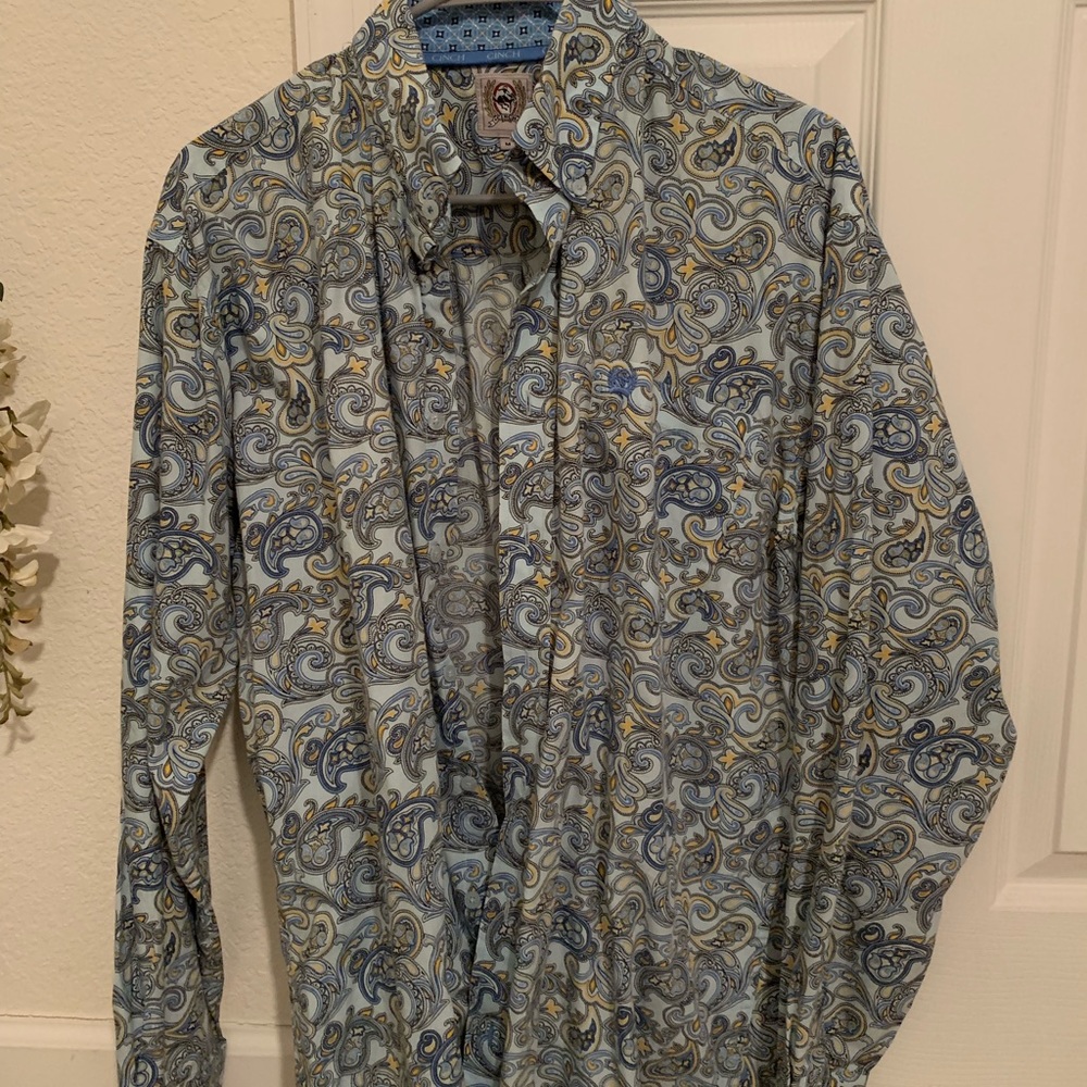 Men’s M Cinch- paisley long sleeve button down